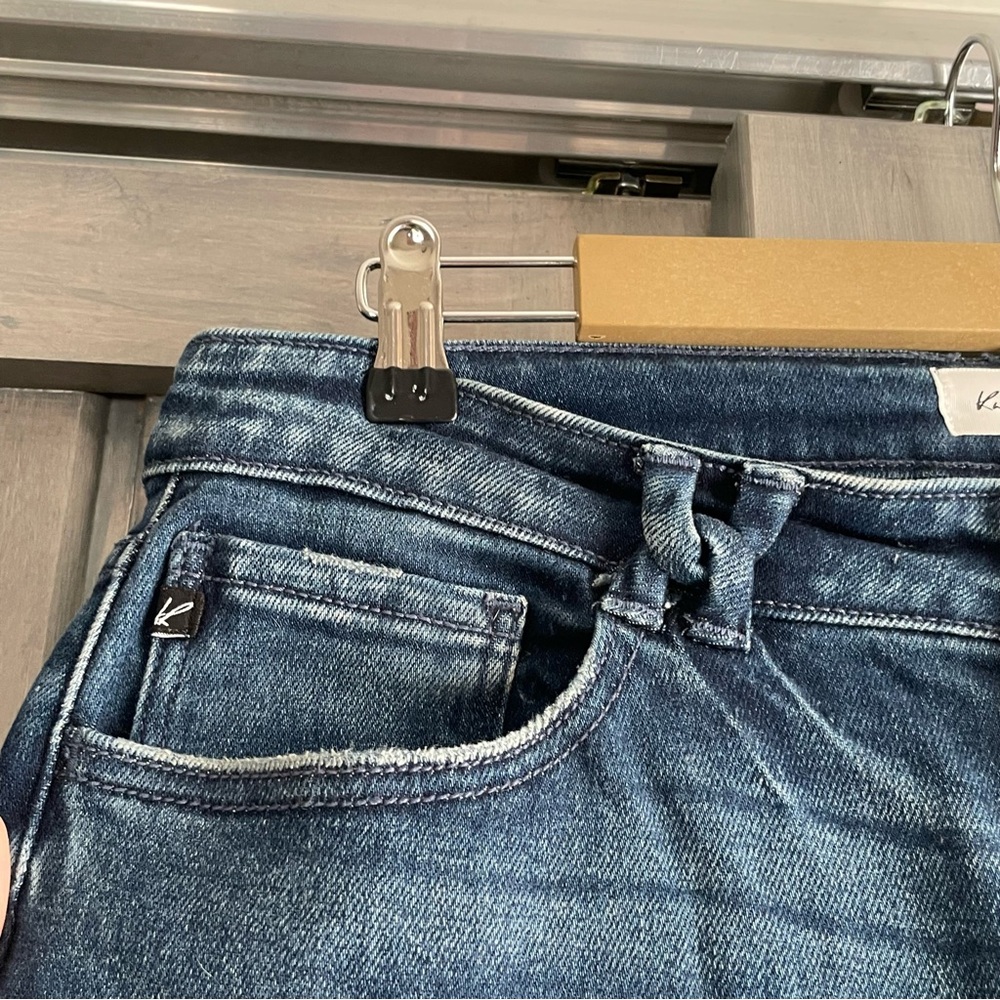 Kancan women’s mid rise slim straight denim jeans Size 13/30 twist belt loops - Picture 4 of 8
